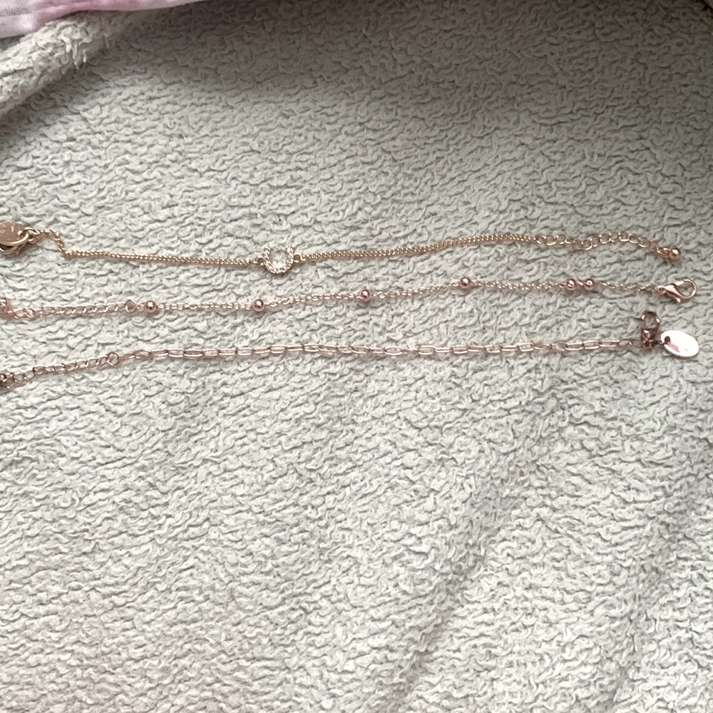 3 pack gold and rose gold bracelets